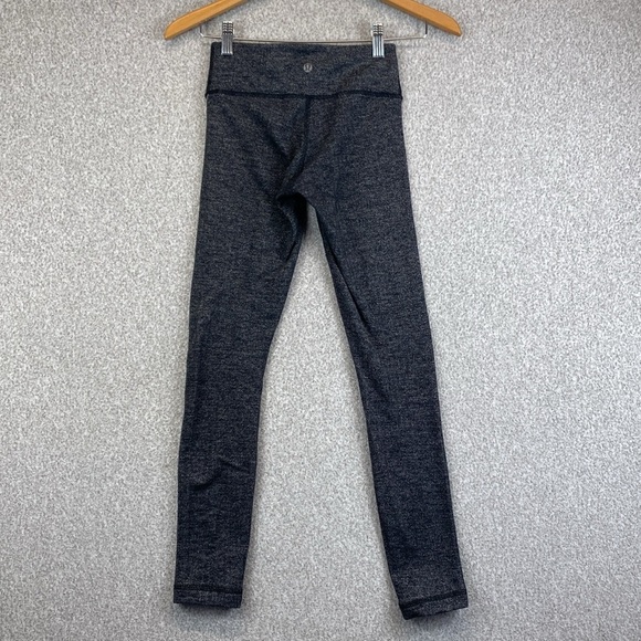 Lululemon Wunder Under Herringbone leggings size 2 Black Swan colorway inseam 26 - Picture 7 of 9